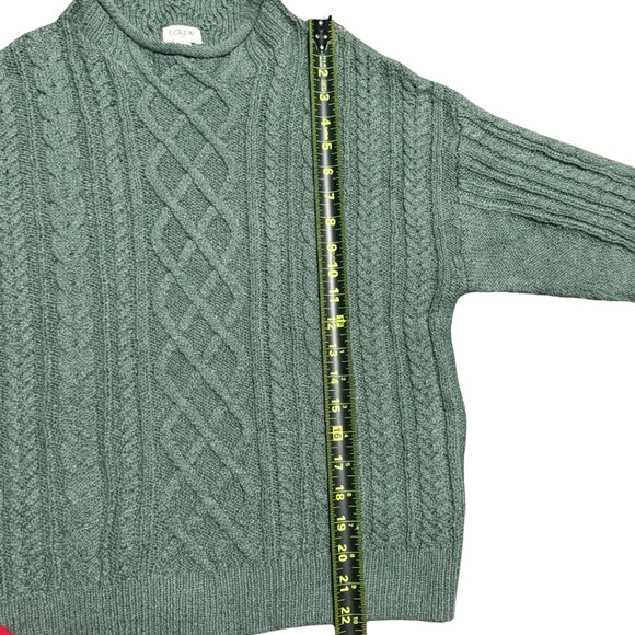 J.Crew Mockneck Cable-Knit Sweater Pale Spinach Green – Size M, EUC - Picture 12 of 16